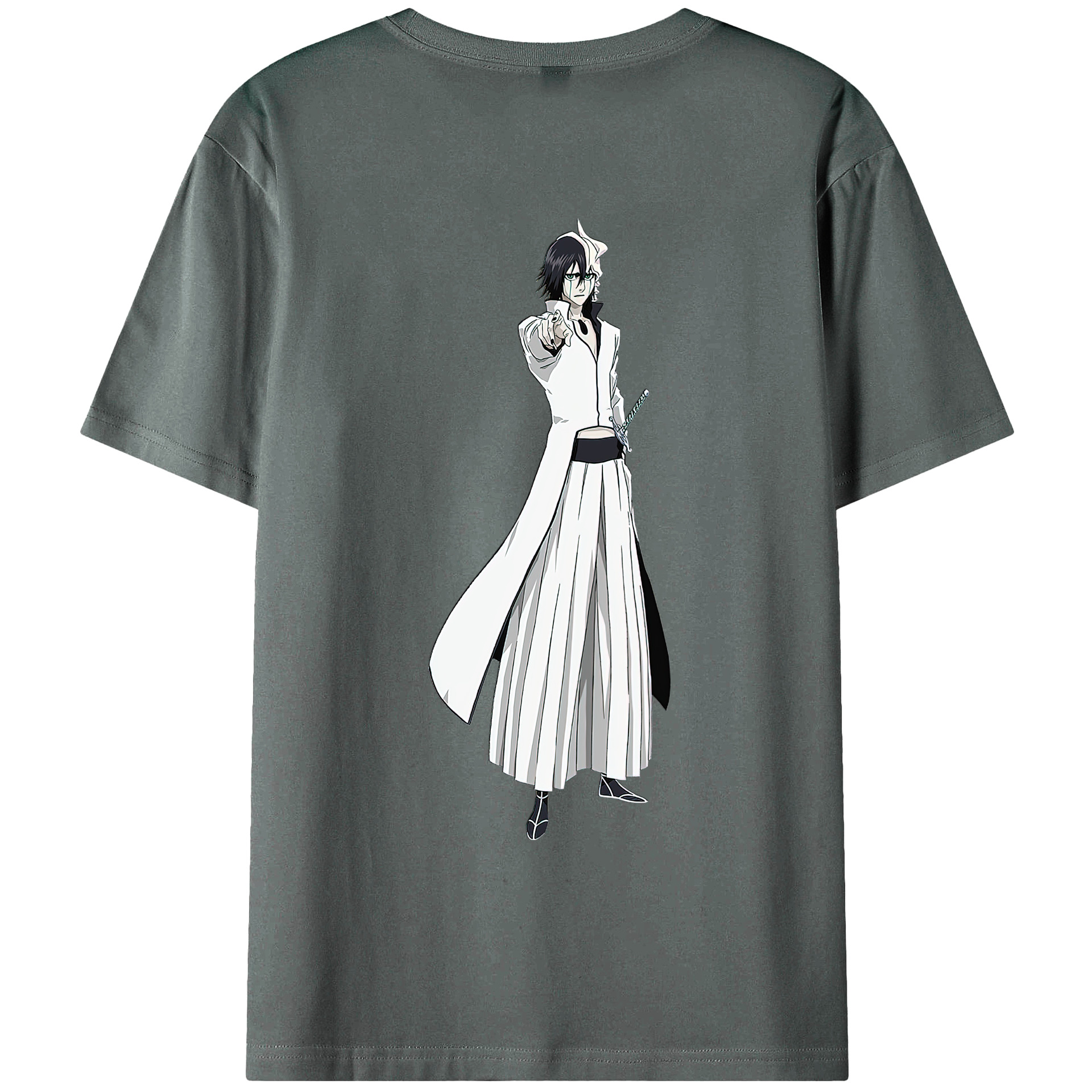 （画像用） ブリーチ ウルキオラ·シファー BLEACH Ulquiorra cifer 綿100％ メンズ半袖Tシャツ（バックプリント） 通気性
